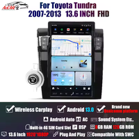 Autoradio Android 13.6'' avec GPS, écran Tesla, lecteur multimédia stéréo pour Toyota Tundra Sequoia 2007-2013