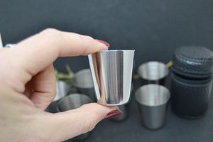 Verre à shot à double paroi en acier inoxydable, réutilisable, incassable, pour le camping en plein air et les voyages - Product Image 1