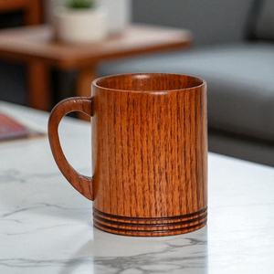 แก้วกาแฟไม้แกะสลักด้วยมือ สไตล์บ้านไร่ แก้วไม้ขัดเงา - Product Image 6