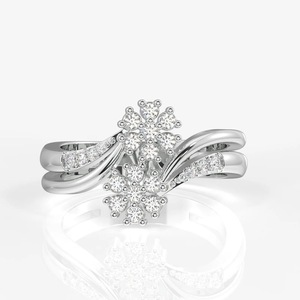 Anillo de Diamantes Naturales con Corte Brillante Redondo para Mujer, Oro Rosa de 14K, Estilo Romántico, Regalo de Compromiso y Aniversario para Ella - Product Image 3