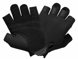 Sporty Black PU Fingerless Gloves Wrist Length Breathable Unlined for Sports Use - Product Image 2