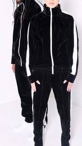 Conjunto Deportivo de Terciopelo Personalizado para Hombre, 2 Piezas, Chaqueta con Cierre Completo y Pantalones, Traje de Jogging de Terciopelo - Product Image 4