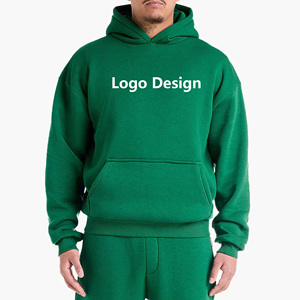 Custom Winter Oversized Drop Shoulder Men 500gsm Thick Fleece Cotton Puff DTF DTG Print Unisex Pullover Hoodies for Streetwear - Product Image 1