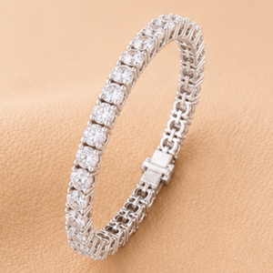 <b>Infinity</b> Spark Round Diamond Tennis Bracelet in Yellow Gold White Gold and <b>Rose</b> Gold Luxury Jewelry Design - Product Image 3