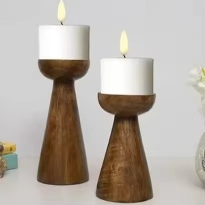 Portavelas de Madera Rústico, Candelabro de Lujo para Mesa de Comedor, Eventos y Decoración del Hogar - Product Image 4
