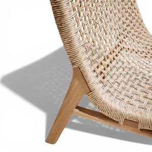 Tumbona Moderna de Madera de Teca para Exteriores, Tumbona de Jardín de Ratán Tejido, Silla de Patio de Lujo para el Borde de la Piscina, para Villas, Hoteles y Resorts - Product Image 6