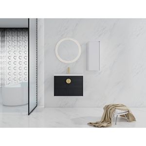 Mobile bagno sospeso da 28 pollici con lavabo in ceramica e ante a chiusura ammortizzata 00112WH 06328BCT (combinazione mobiletto) (KD) - Product Image 2