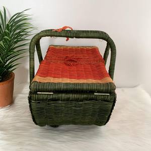 Watermelon picnic baskets luxury rattan <b>storage</b> basket lidded <b>hamper</b> for outdoor activities - Product Image 5