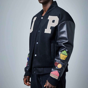 Viral Varsity <b>Jacket</b> High Quality Custom Men's Varsity <b>Jacket</b> Solid Color Letterman <b>Jacket</b> Premium Streetwear OEM Manufacturer - Product Image 4