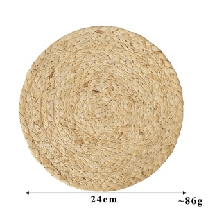 Wholesale Classic Natural Bamboo Round Woven Water Hyacinth Seagrass and Rattan <b>Placemats</b> Classic Style Woven <b>Wicker</b> <b>Placemat</b> - Product Image 2
