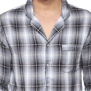 <b>Men</b> Plaid <b>Pajama</b> Set Long Sleeve Button Up Cotton <b>Flannel</b> Sleepwear Elastic Waist Casual Autumn Wear - Product Image 6