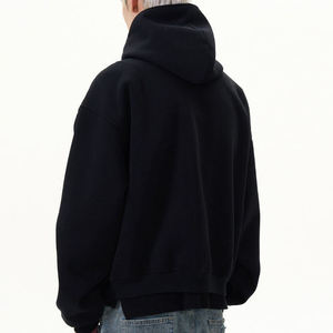 Mens Zipper Hoodie Loose Fit Full ZIP Hooded Sweatshirt Clean Hood Street Fashion Blank ZIP <b>Jacket</b> Custom Private Label Apparel - Product Image 2