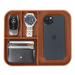 Genuine Leather Desk Organizer Valet Tray Wholesale - Handcrafted India - Product Image 1