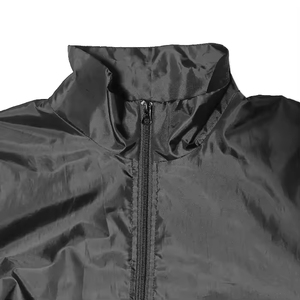 Wholesale Custom Design Long Thin Canvas Front Quick Dry Breathable Windproof PU Leather <b>Running</b> <b>Jacket</b> Men Women Woven Zipper - Product Image 6