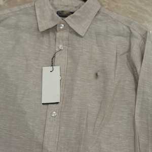 Chemise d'été décontractée pour homme en mélange coton-lin brodé, écologique, respirante, à manches longues, avec col rabattu et bouton unique - Product Image 4