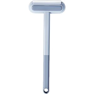 Brosse de nettoyage double face en maille avec manche en plastique bleu de 17,5 x 7,1 pouces pour vitres, carreaux de céramique et écrans - Product Image 1