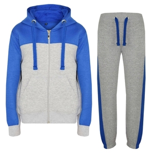 Ensemble de survêtement tendance pour femme grande taille, en polyester, couleur unie, hiver, avec sweat à capuche zippé et pantalon de jogging, décontracté, sport, fitness, gym, vêtements de sport - Product Image 1