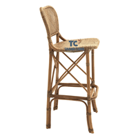 Tabouret de bar moderne en rotin tressé, best-seller, pour cuisine, salle de bain et repas en plein air, finition couleur miel, mobilier de maison