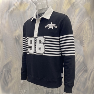 Maillot de baseball rayé à manches longues Snowgrace avec logo brodé, col rabattu, coupe classique, vêtements pour hommes - Product Image 4