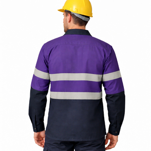 Camisa de Trabajo de Seguridad Reflectante de Manga Larga, Uniforme Industrial de Construcción, Protección Resistente, Algodón Antiestático y Transpirable - Product Image 2