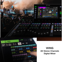 Console de mixage numérique stéréo complète Behringer WING-bk 48 canaux 28 bus, surface de contrôle à 24 faders, écran tactile 10 pouces, livraison mondiale
