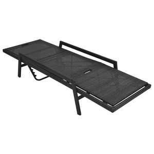 Tumbona Ajustable de Ratán PE Negro con Reposapiés, Diseño Estándar - Product Image 4