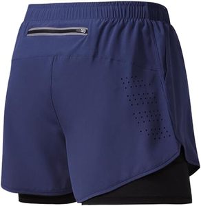 Custom Logo Men's Double <b>Layer</b> Blank Sports Athletic Workout Running Gym Shorts With Liner Breathable 2 In 1 Activewear Shorts - Product Image 2