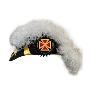 Sombrero de Caballero Templario Grand Commander con Plumas de Avestruz Blancas, Regalia Ceremonial de Alta Calidad, Proveedor Mayorista OEM - Product Image 1