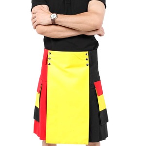 Women's Pink Scottish Highland Fashion Kilt with Adjustable Leather Straps 16oz Cotton Drill/Poly Cotton - Product Image 1