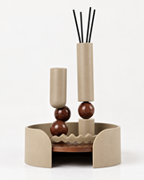 Ensemble de brûleurs à bakhoor en métal moderne, porte-encens décoratif avec plateau rond, décoration d'intérieur, aromathérapie, centre de table pour le Ramadan