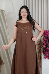 Ensemble 2 pièces élégant en coton pour femme – Kurti col spaghetti coupe trapèze avec palazzo – Tenue ethnique indo-occidentale confortable - Product Image 3