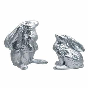 Sculpture de lapin rustique en aluminium moulé, statue d'animal en métal décorative pour jardin, patio, pelouse et accent de maison - Product Image 5