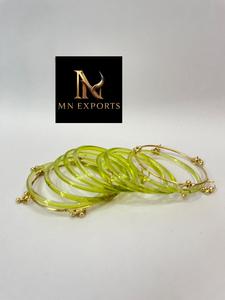 Yellow Silver Plated <b>Crystal</b> & Rhinestone Ball Shape Wedding Bangle Set Classic Women's Trendy Jewelry - Product Image 2