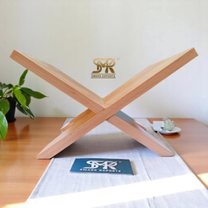 Support de livre pliable artisanal en bois de hêtre pour Coran, Bible, Gita, léger, portable, facile à transporter, lecture religieuse, Ramadan - Product Image 3