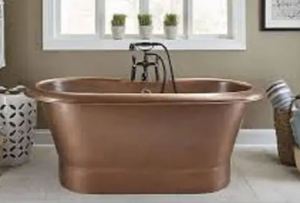 Bañera Ovalada de Cobre Martillado sin Tapa, Bañera de Metal de Lujo para el Hogar y Hoteles - Artesanía India - Product Image 4