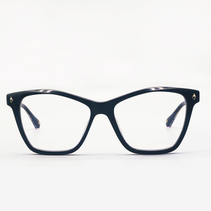 Khái niệm thiết kế mới bền bỉ thời trang gọng kính khung hình kim cương đen rắn Acetate hình chữ nhật với UV400 ống kính - Product Image 4