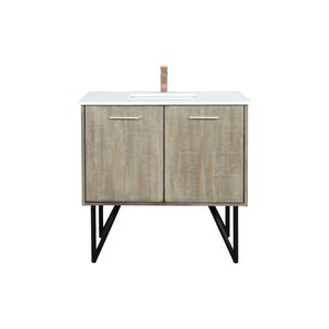 Mueble de baño rústico de acacia con 36 pulgadas Ancho x 20 pulgadas Juego de Muebles de Baño de 36 Pulgadas con Encimera de Mármol Cultivado y Grifo en Oro Rosa - Product Image 1