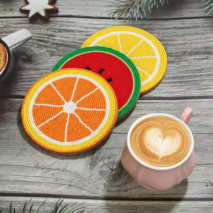 Posavasos de Vidrio con Cuentas Elegantes y de Primera Calidad, Base Antideslizante, Decoración Navideña y para Bodas con Estilo de Dibujos Animados, Alta Calidad - Product Image 2