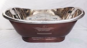 Bañera de tamaño y forma personalizados de níquel antiguo, superficie sólida con material de cobre puro y hierro, baño pequeño al por mayor para adultos - Product Image 3