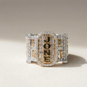 Moissanite Championship <b>Ring</b> Luxury Gold <b>Silver</b> <b>Ring</b> Iced Out Statement Jewelry Sparkling <b>Mens</b> <b>Ring</b> Fashion Gift For Him - Product Image 1