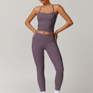 Ensemble de yoga sans couture à taille haute élastique pour femmes, vêtements de fitness, vêtements de sport, soutien-gorge et leggings, ensemble de yoga pour femmes - Product Image 4