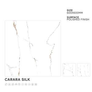 Marfil Bianco diseño pulido brillante 600x600mm baldosas de porcelana de 8mm de espesor para salón baño ladrillo refractario Morbi cerámica - Product Image 1