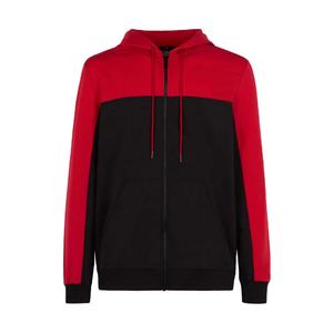 Ensemble de survêtement en molleton pour homme, coupe classique, avec veste zippée à capuche et taille élastique, 100% coton, motif uni - Product Image 1