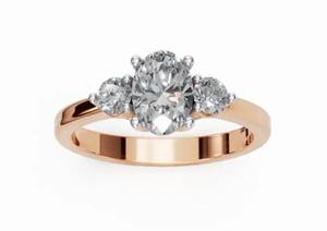 Anillo de Diamantes Cultivados en Laboratorio Three Wishes of Radiance en Oro de 9kt, 14kt o 18kt, 1.03 Quilates, Joyería de Tres Piedras con Triple Solitario para Ella - Product Image 2