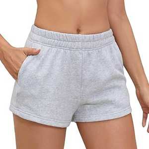 Shorts de survêtement décontractés pour femmes, taille haute élastique, 100% coton biologique, respirants, coupe-vent, écologiques, en molleton, vente en gros sur mesure - Product Image 2