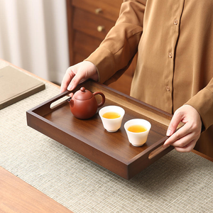 Wooden Rectangular <b>Tea</b> <b>Tray</b> Wooden <b>Tray</b> Wooden Hotel Dinner <b>Tray</b> Suitable for Dinner Dessert Bathroom Supplies Kitchen Storage - Product Image 5