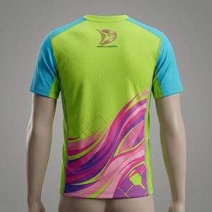 High-Performance Pickleball Shirts Featherweight Quick-Dry Athletic Wear Custom Energy Wave Print - Product Image 3