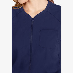 Offre Spéciale – Tenue d'Infirmière Femme Personnalisée, Manches Courtes, Col Rond, Coupe Ajustée, Multi-Poches, Extensible, Fermeture Éclair Intégrale, Tissu Épais - Product Image 5