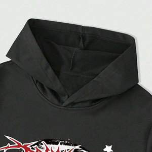 Trending Men's Custom DTG Printing Tracksuit Letter and Figure Print Hoodie Sweatshirt Flared <b>Pants</b> Casual Two Piece Set - Product Image 6