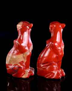 Escultura de Leopardo Tallada a Mano en Jaspe Rojo, 3 Pulgadas, Figura de Animal en Piedra Natural, Decoración para el Hogar, Regalo Único para Coleccionistas - Product Image 2